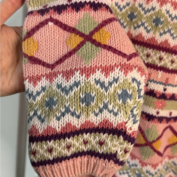 Vintage Forenza Women’s Cottagecore Colorful Knit Spring 90s V-Neck Sweater - Picture 5 of 7